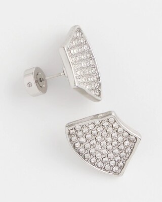 Silver Glitz Fan Earrings click to view larger image.