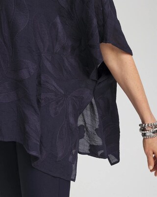 Embroidered Leaves Poncho click to view larger image.