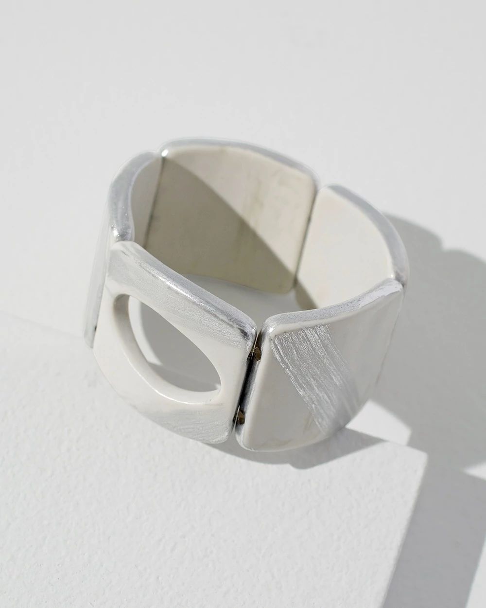 Modern Link Stretch Cuff Bracelet