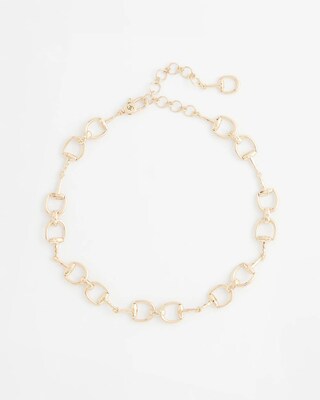Equestrian Horsebit Short Link Necklace click to view larger image.