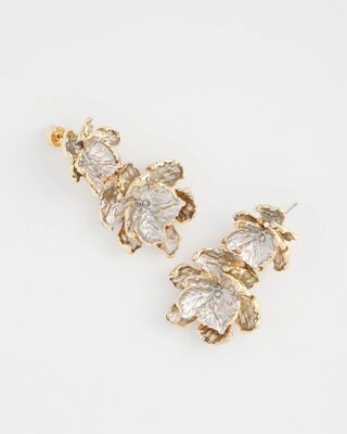 Painted Flower Linear Earrings click to view larger image.