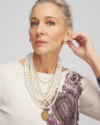 Convertible Faux Pearl Collar Necklace