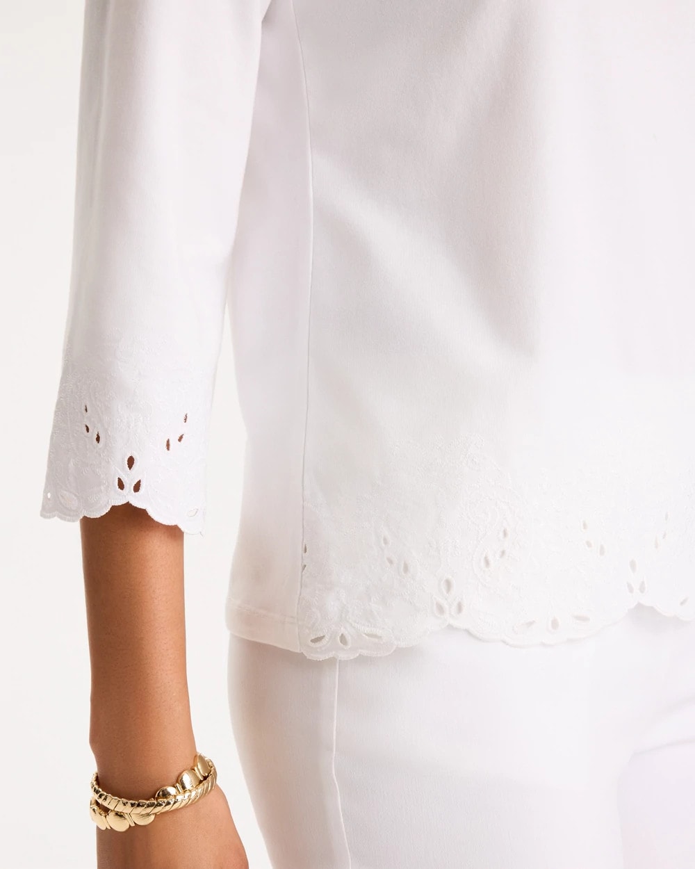 Embroidered Hem Top