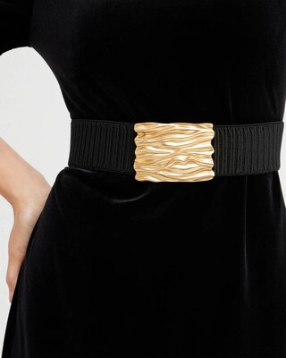 Gold Tone Buckle Stretch Belt