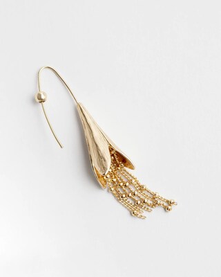 No Droop™ Gold Tone Floral Threader Earrings