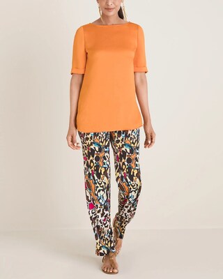 Animal-Print Straight-Leg Pants
