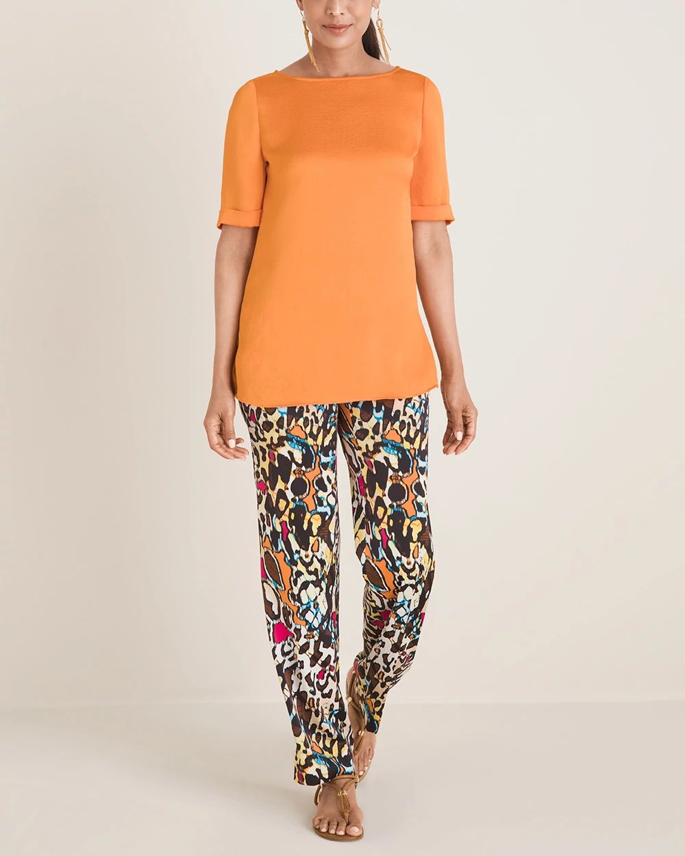Animal-Print Straight-Leg Pants