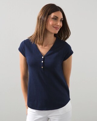 Cap Sleeve Slub Tee