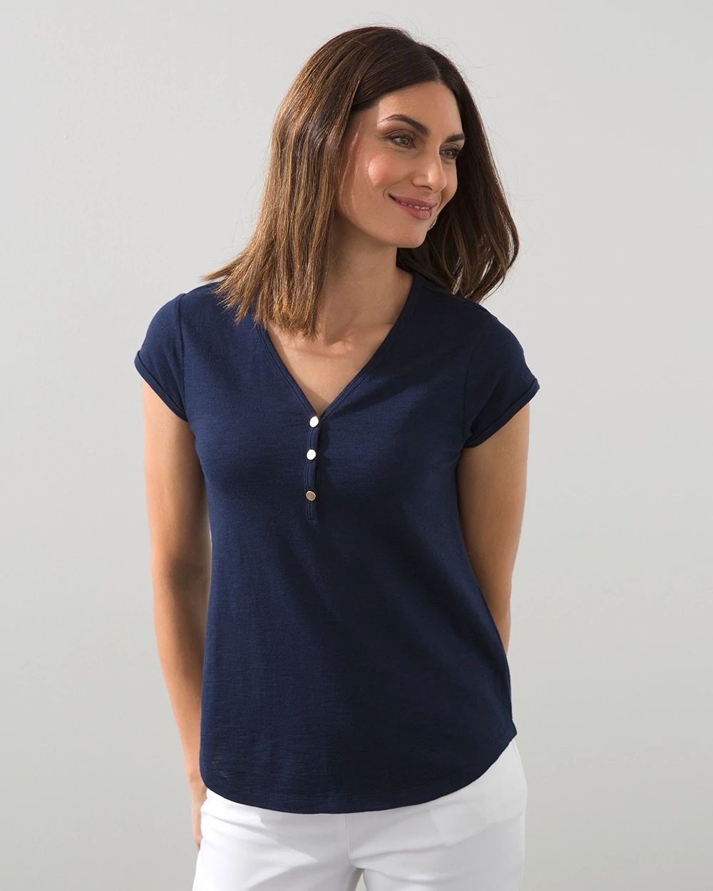 Cap Sleeve Slub Tee
