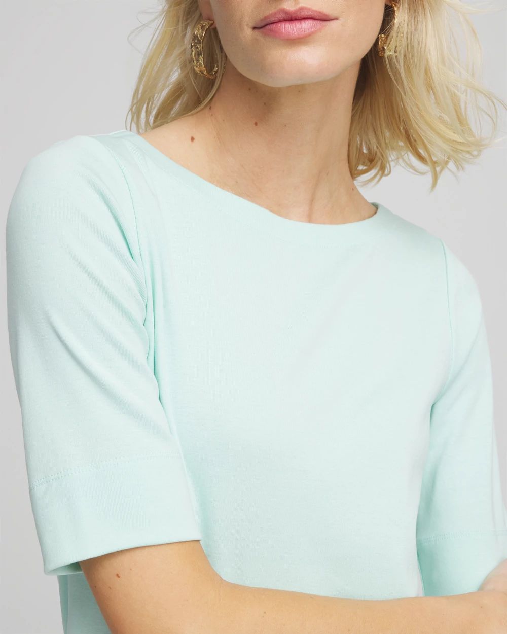 Pima Cotton Bateau-Neck Tee