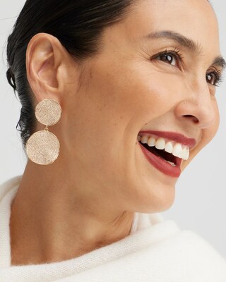 Gold Tone Pavé Drop Earrings
