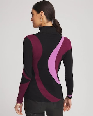 Ella Turtleneck Intarsia Sweater click to view larger image.