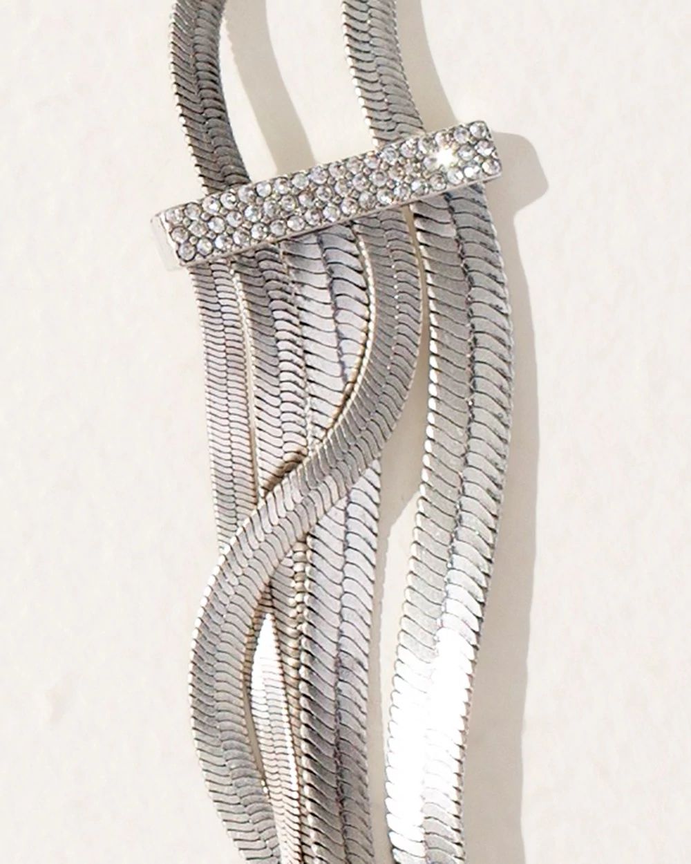 Silver Long Multi-Strand Necklace