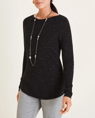 Cashmere-Blend Yarn-Detail Bateau-Neck Sweater