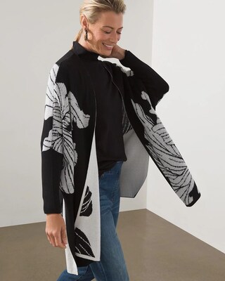 Jacquard Sweater Ruana