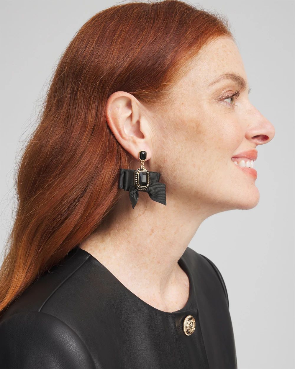 No Droop® Black Bow Earrings