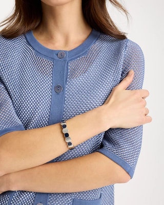 Navy Resin Glam Stretch Bracelet click to view larger image.