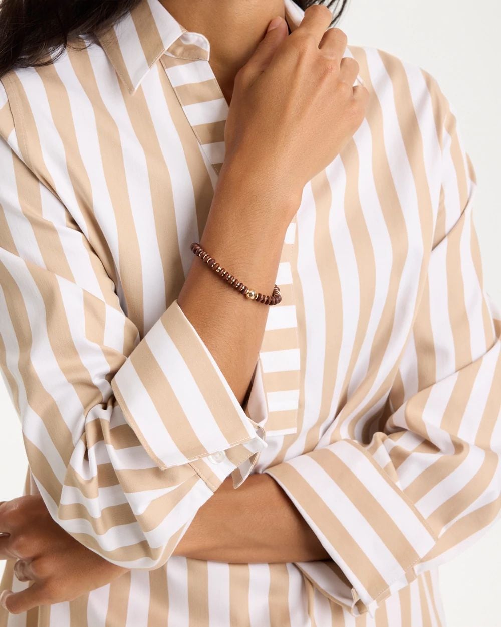 Wooden Charm Stretch Bracelet click to view larger image.