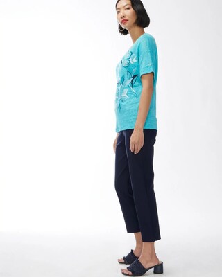 Linen Floral Relaxed Tee