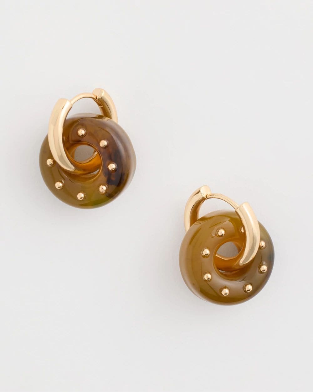 Neutral Resin Drop Hoop Earrings