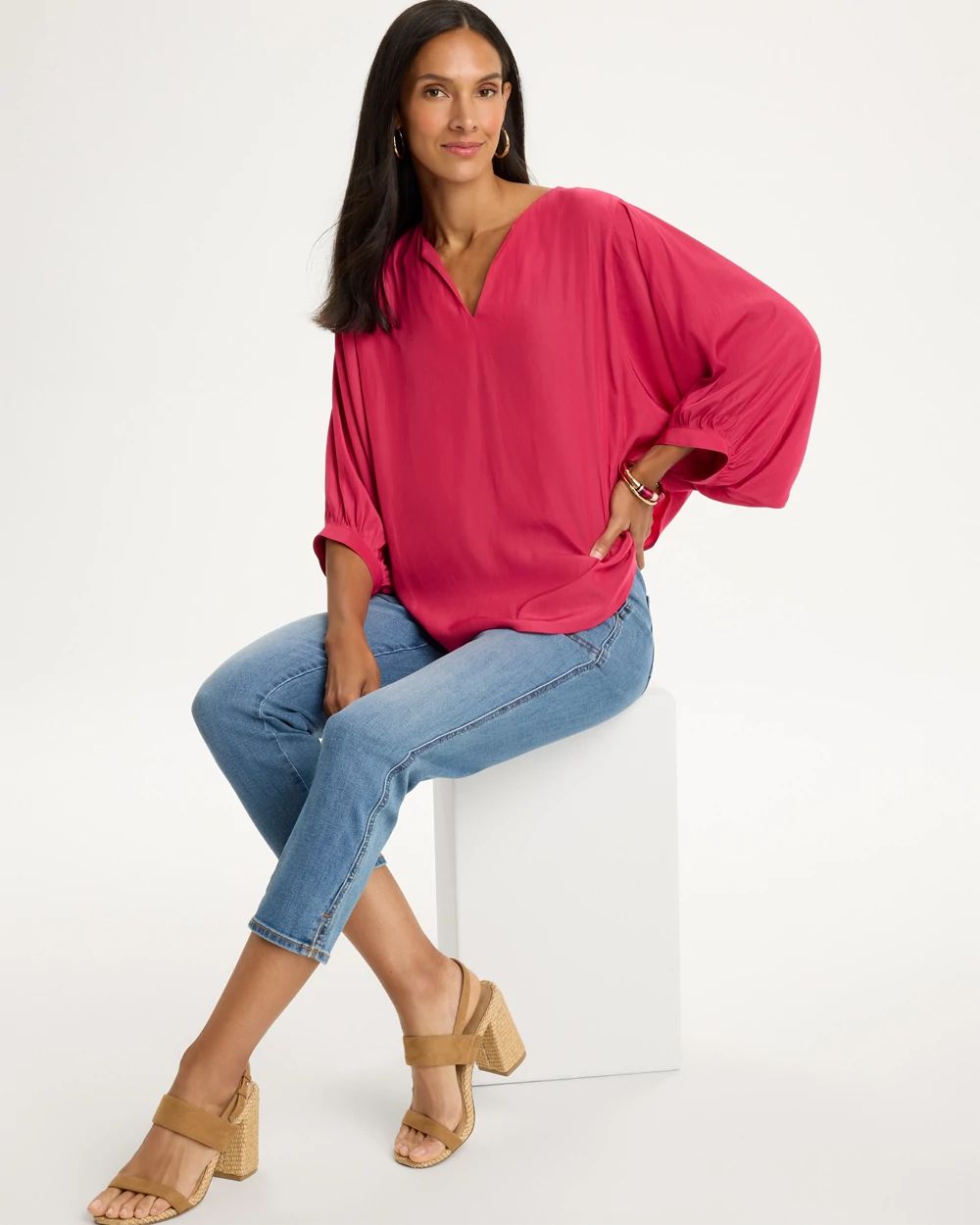 Sea Island Batwing Sleeve Blouse click to view larger image.