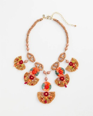 Tropical Floral Bib Necklace click to view larger image.