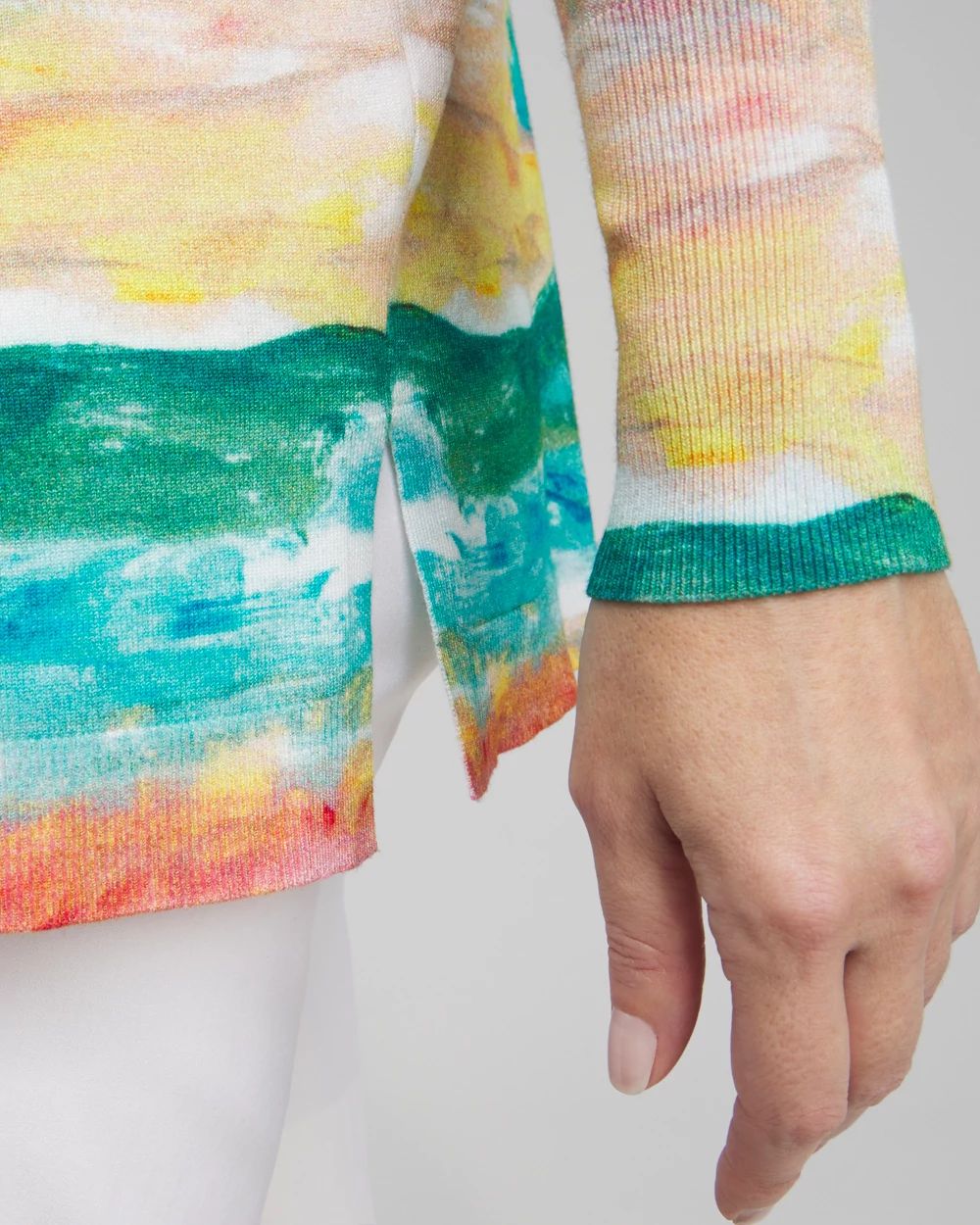 Spun Rayon Watercolor Cardigan