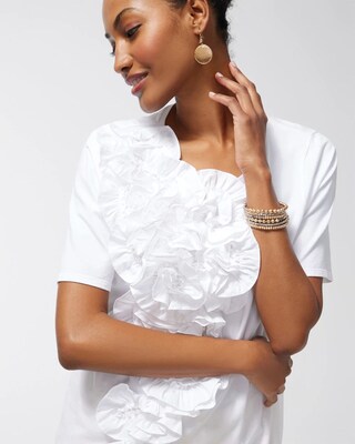 3D Floral Applique Ruffle Tee