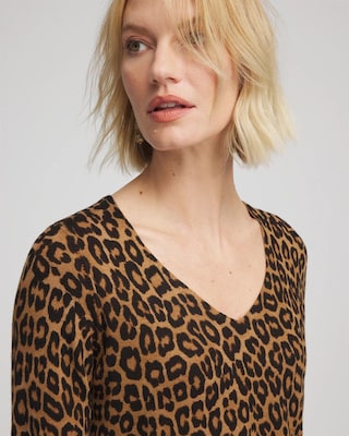 Ella V-Neck Printed Pullover Sweater click to view larger image.