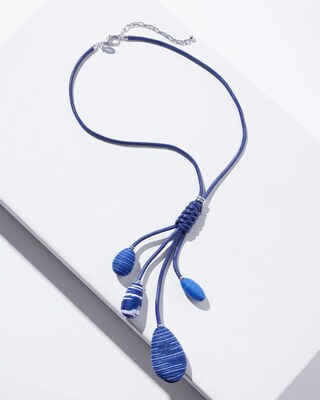Blue & White Tassel Necklace