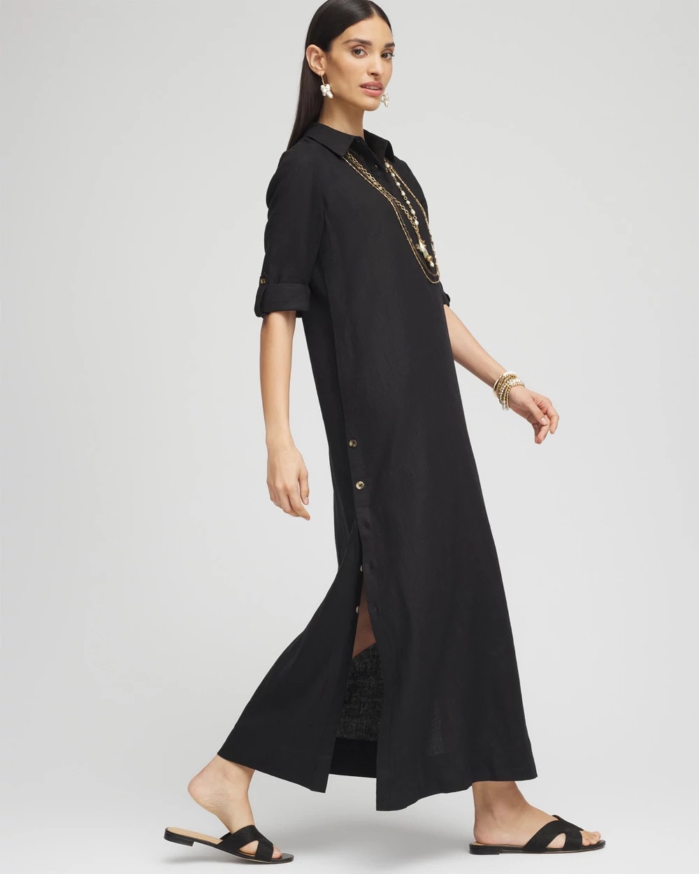 Linen Maxi Shirtdress