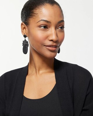 Black Pineapple Drop Earrings