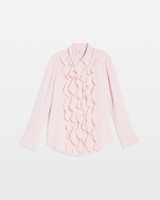 Ruffle-Trim Chiffon Blouse click to view larger image.