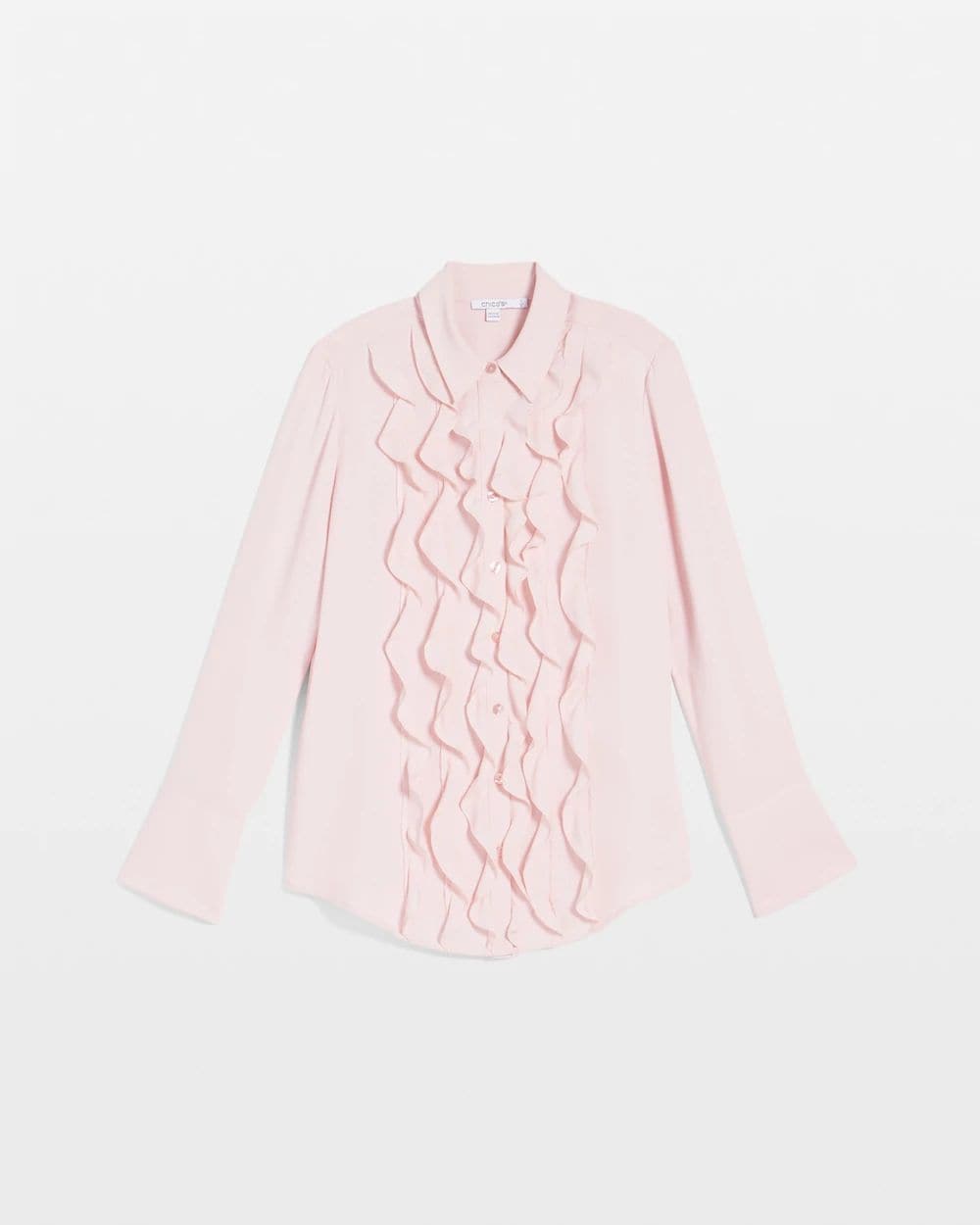 Ruffle-Trim Chiffon Blouse click to view larger image.