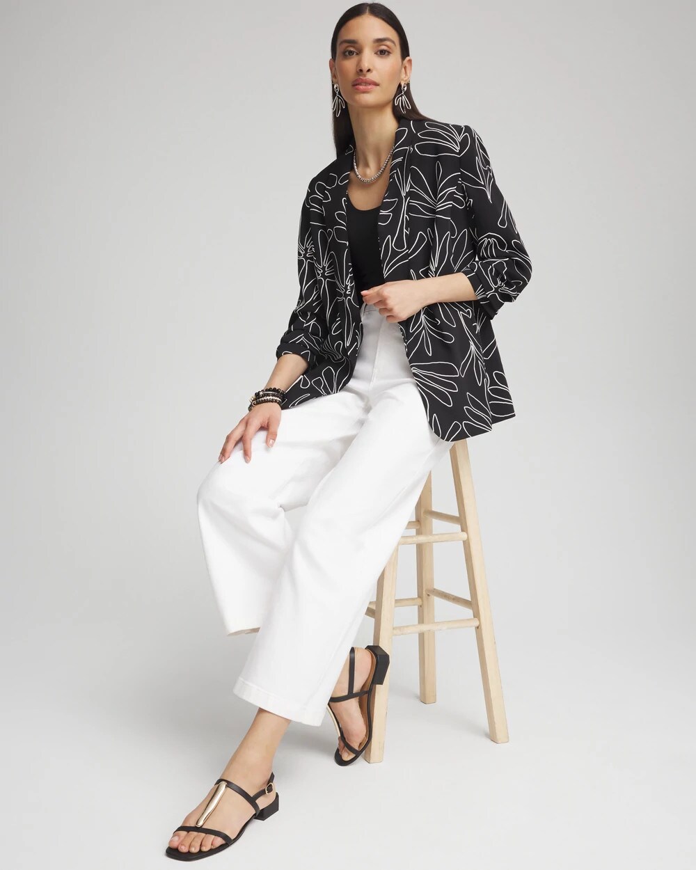 Palms Ruched Sleeve Soft Jacket