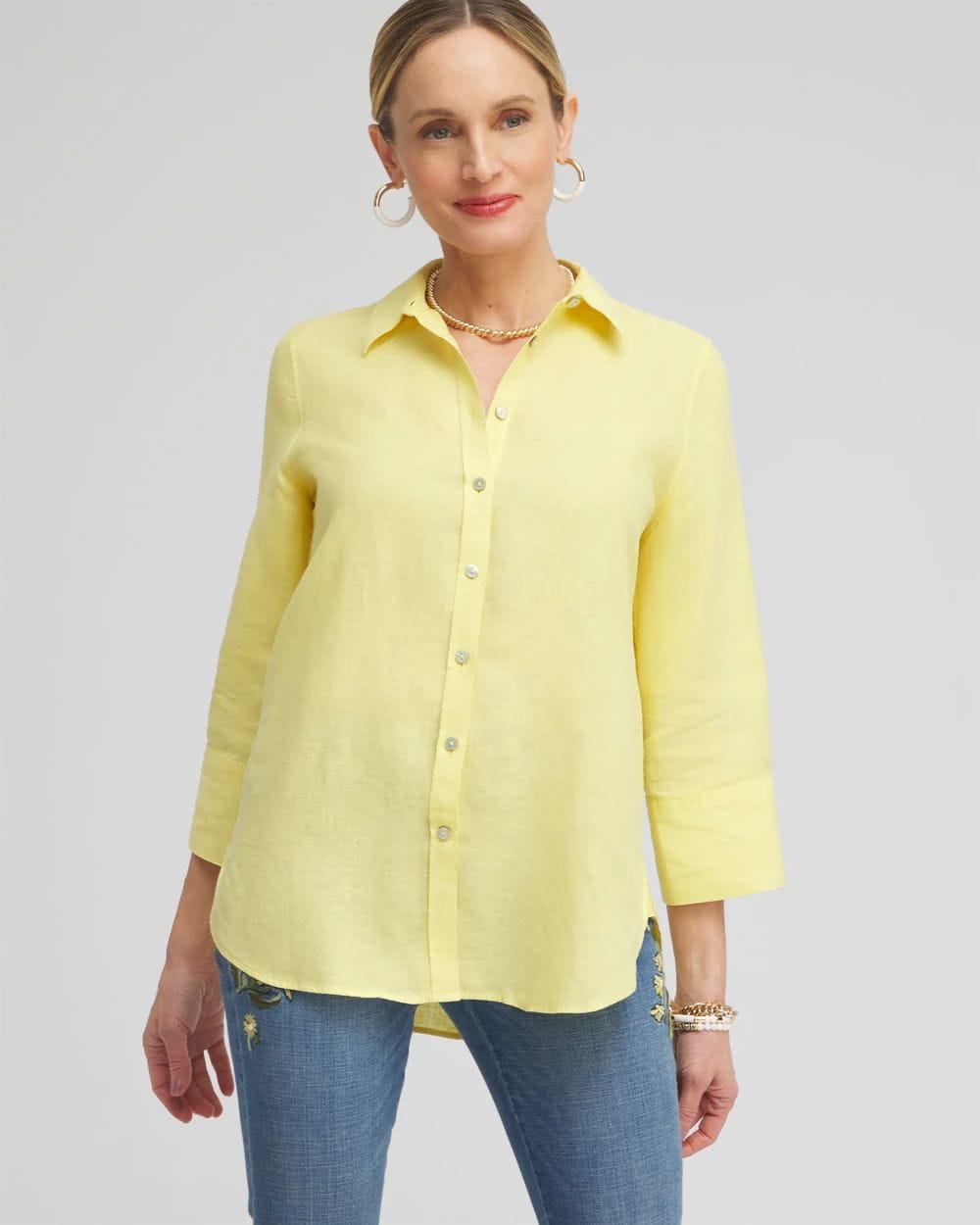 No Iron™ Linen 3/4 Sleeve Shirt