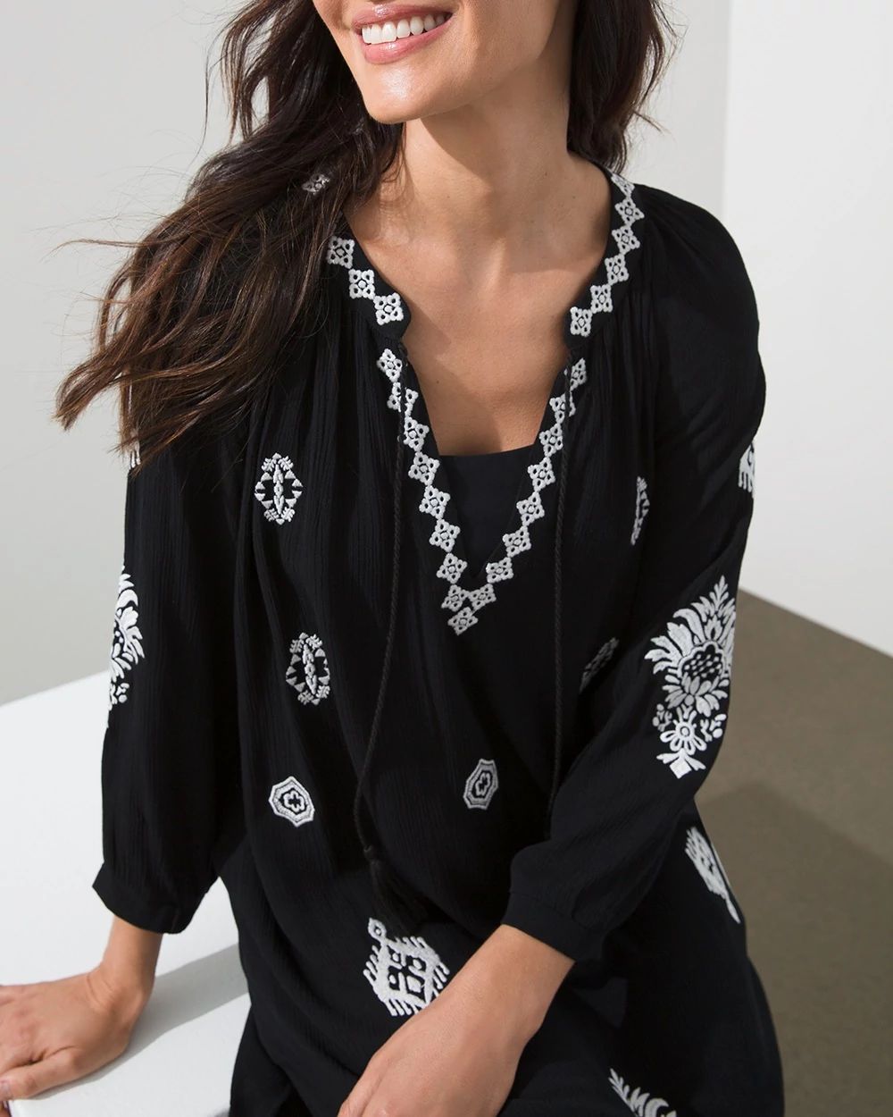 Embroidered Swim Dress Coverup