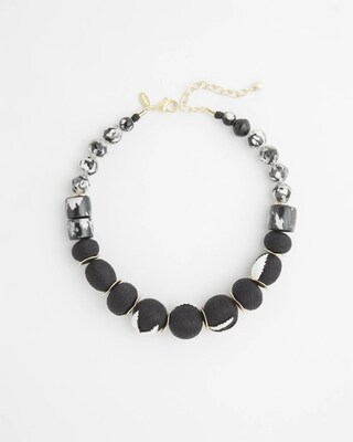 Embroidered Raffia Necklace click to view larger image.