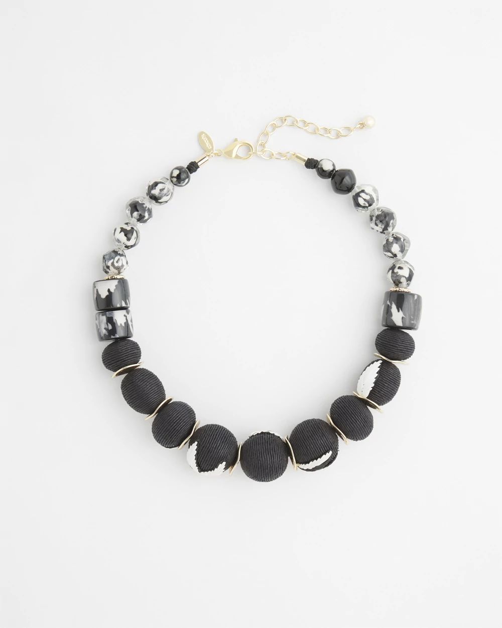 Embroidered Raffia Necklace