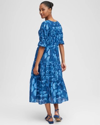 Silk Blend Half Moon Midi Dress
