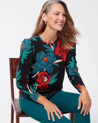 Floral Embellished Long Sleeve Tee