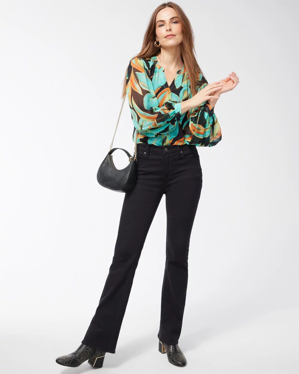 Black High Rise Flare Jeans
