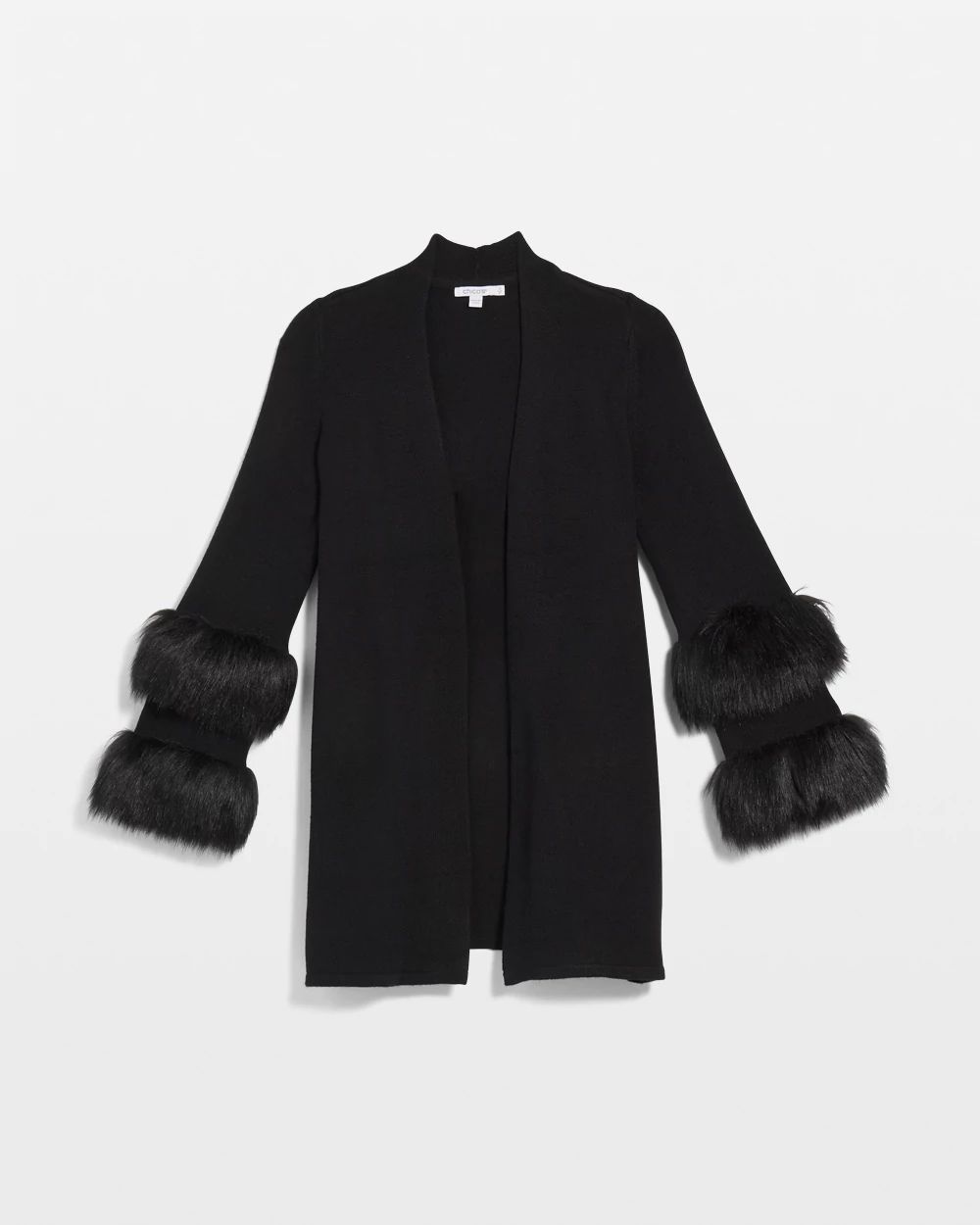 Travelers™ Collection Faux Fur Cuff Cardigan