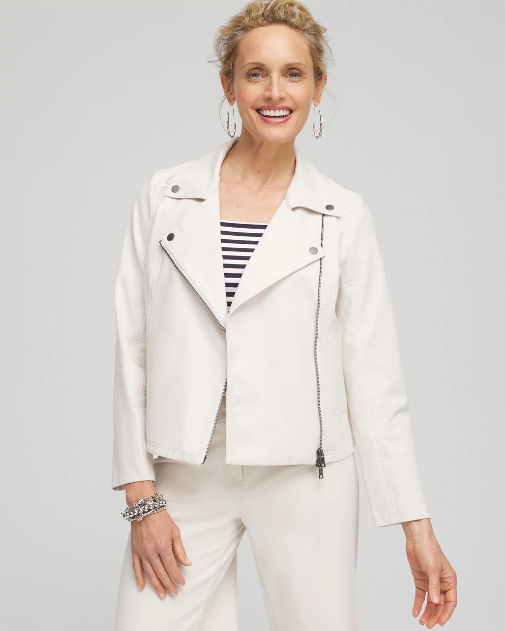 Stretch Knit Moto Jacket