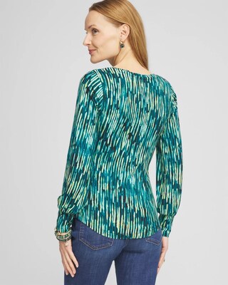 Touch of Cool™ Stripes Shirred Top click to view larger image.