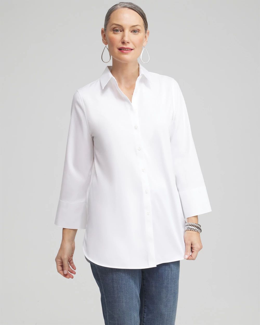 No Iron™ Stretch 3/4 Sleeve Tunic