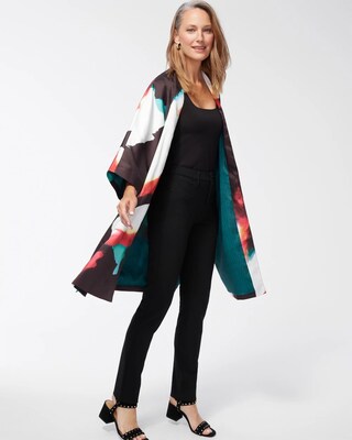 Abstract Print Long Kimono