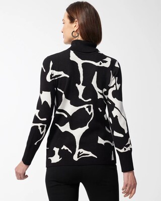 Black & White Turtleneck Sweater