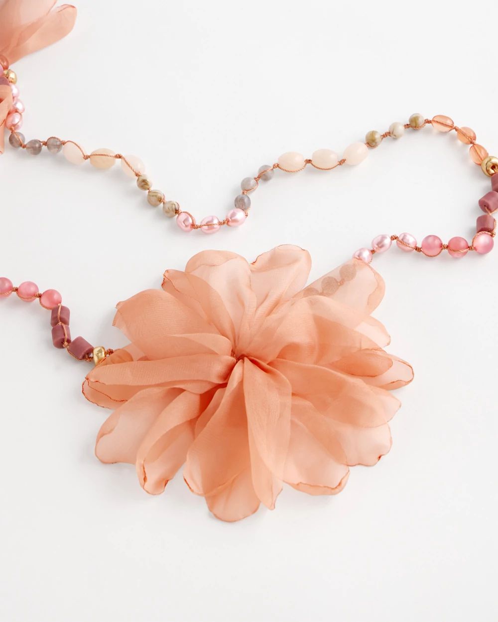Pink Floral Aventurine Opera Necklace