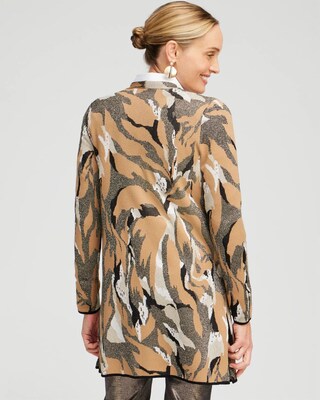 Lurex Abstract Print Cardigan
